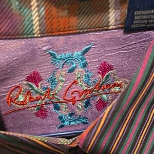 Robert Graham Purple and Multicolor Striped Shirt